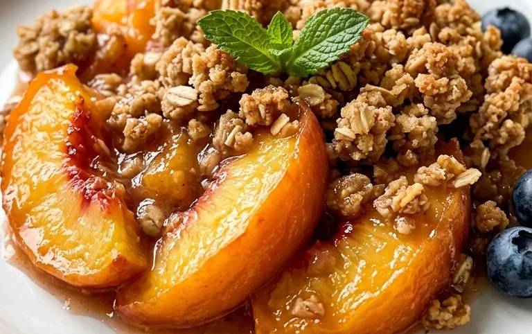 Peach Crisp (gluten-free and vegan)