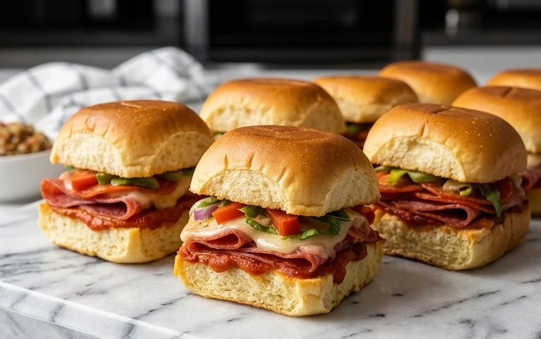 Hot Italian Sub Sliders Flavor Bomb Party Bites