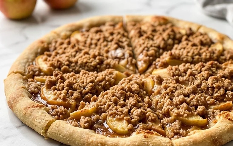 Apple Crisp Pizza Dessert Easy Weeknight Treat