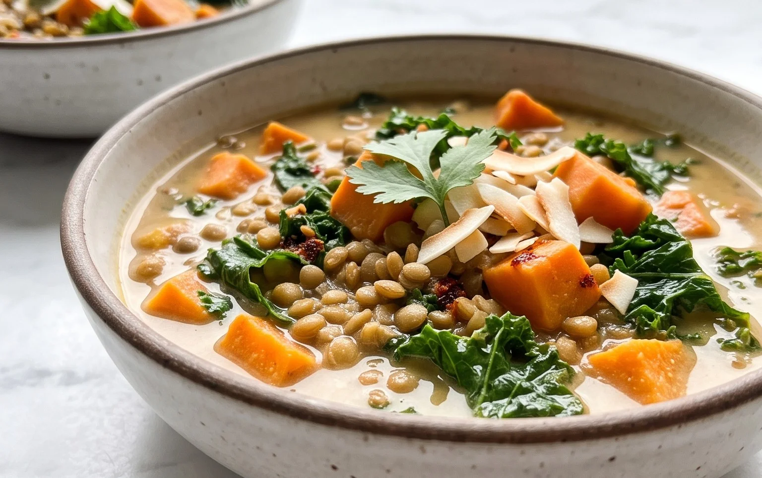 Ginger Sweet Potato Coconut Milk Stew with Lentils